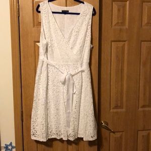 Lane Bryant White Lace Midi Dress